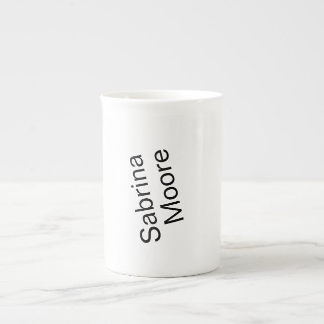 Caneca De Porcelana Nome de Adição Profissional Simples Moderno Minima (Frente)