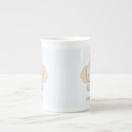 Caneca De Porcelana Nome de Elefante Fofo Personalizado para Crianças
