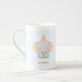 Caneca De Porcelana Nome de Elefante Fofo Personalizado para Crianças