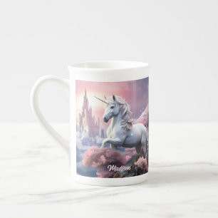 Caneca De Porcelana Nome Personalizado Belo Unicórnio