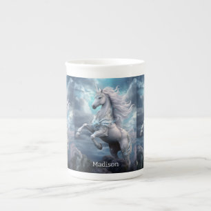 Caneca De Porcelana Nome Personalizado Belo Unicórnio