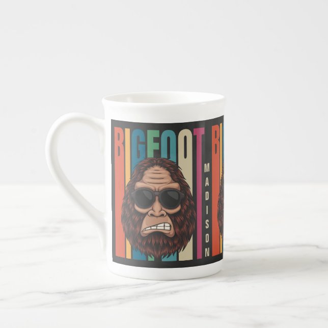 Caneca De Porcelana Nome personalizado Bigfoot (Esquerda)