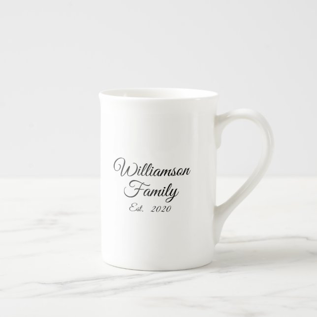 Caneca De Porcelana Nome Personalizado do Script, Ano, Número elegante (Direita)