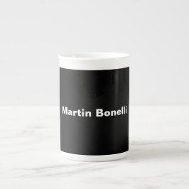 Caneca De Porcelana Nome personalizado Mínimo Preto Preto Preto Modern