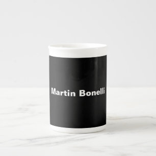 Caneca De Porcelana Nome personalizado Mínimo Preto Preto Preto Modern