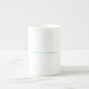 Caneca De Porcelana Nome Profissional Simples Elegante Moderno Plano