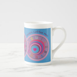 Caneca De Porcelana Nomes Blue Purple Heart Circles Roman Numerals