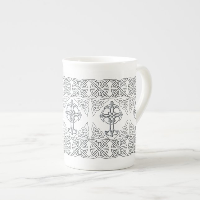 Caneca De Porcelana Nós da Cruz Celta (Frente Esquerda)