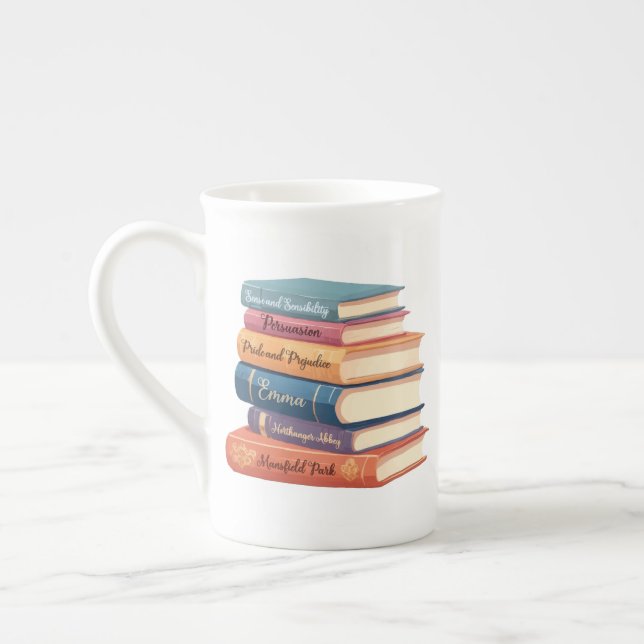 Caneca De Porcelana Novelas de Jane Austen VII (Esquerda)