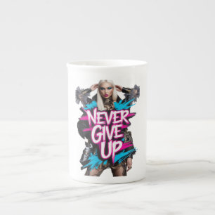 Caneca De Porcelana Nunca Desistir da Cotação do Grafite