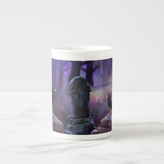 Caneca De Porcelana Nunca mais, Cemitério Raven, Zombie (Frente)