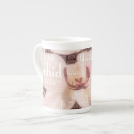Caneca De Porcelana Nuvem de Palavras Florto Orquídea