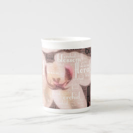 Caneca De Porcelana Nuvem de Palavras Florto Orquídea