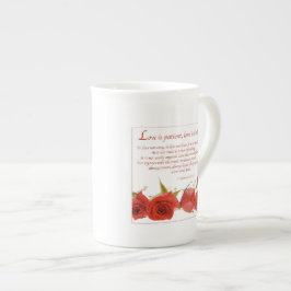 Caneca De Porcelana O Amor é Paciente Rosa Vermelha