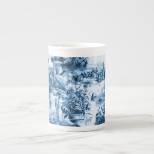 Caneca De Porcelana O azul português azulejo o padrão romântico da cen