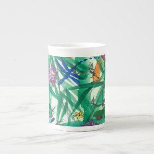 Caneca De Porcelana O café de China de osso acorda o design tropical