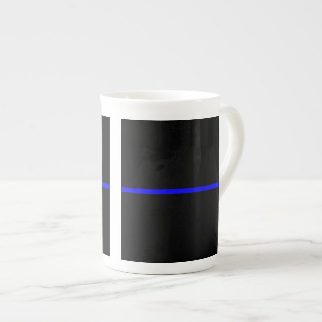 Caneca De Porcelana O Gráfico Simbólico de Linha Azul Fino (Frente Esquerda)