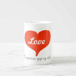 Caneca De Porcelana O grande presente do amor dos corações de todos 