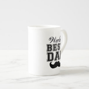 Caneca De Porcelana O melhor pai do mundo com bigode