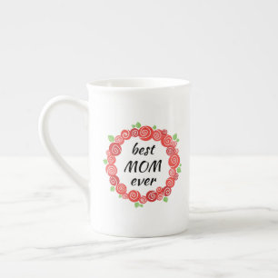 Caneca De Porcelana O melhor presente da mãe das rosas vermelhas flor