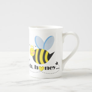 Caneca De Porcelana Ó Namorados de mel, rainha da abelha com tiara