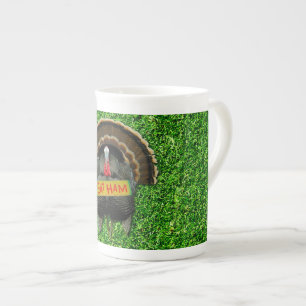 Caneca De Porcelana O orgulhoso peru do SlipperyJoe come presunto pend