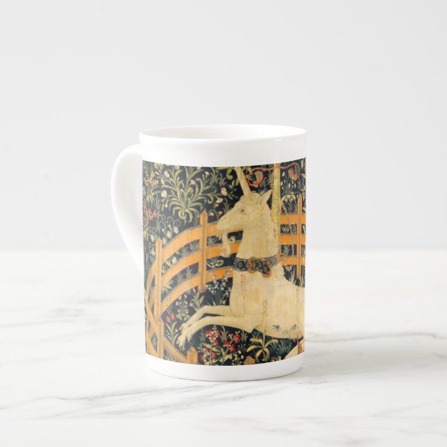 Caneca De Porcelana O Unicórnio em cativeiro (Frente Esquerda)