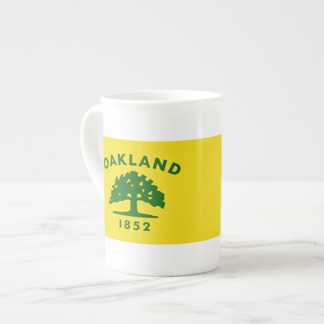Caneca De Porcelana Oakland, California Flags (Frente Esquerda)