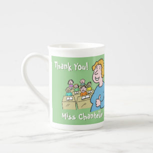 Caneca De Porcelana Obrigado a uma professora. Professor Presente.