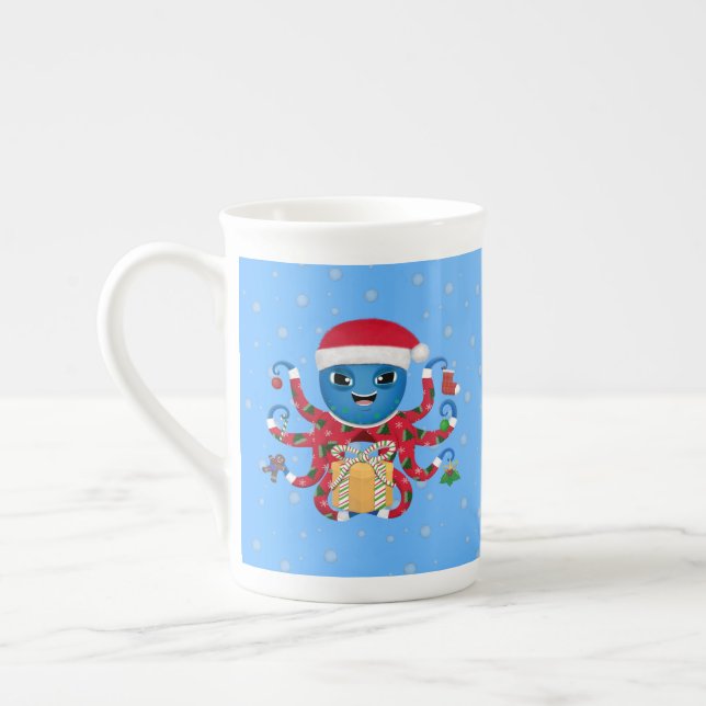 Caneca De Porcelana Octopus China Mug Natal (Esquerda)