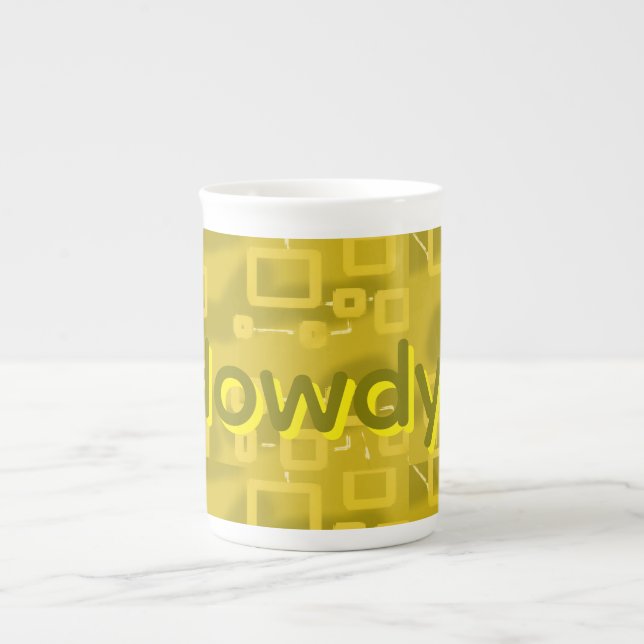 Caneca De Porcelana Olá Geométrico  (Frente)