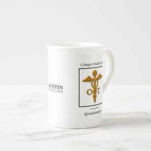 Caneca De Porcelana Olhar Dourado da antiguidade da graduação da