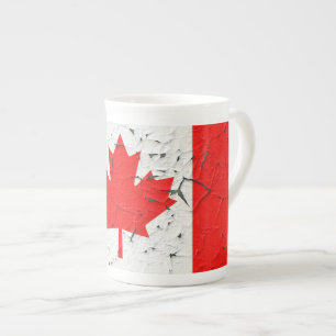 Caneca De Porcelana Olhares vermelhos canadenses da pintura da casca