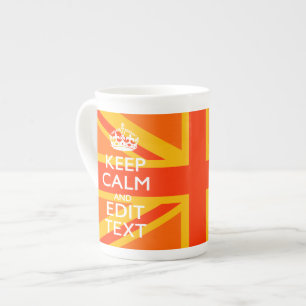 Caneca De Porcelana Orange Union Jack British Flag Swag