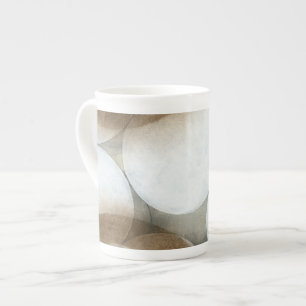 Caneca De Porcelana Órbios brancos e Círculos castanhos