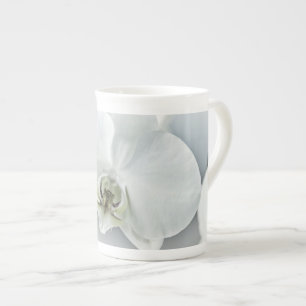 Caneca De Porcelana Orquídea Phalaenopsis Branca