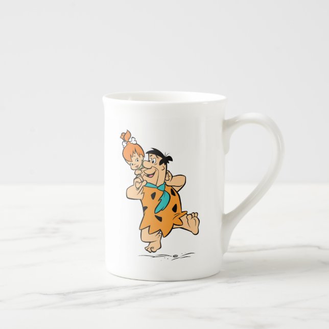 Caneca De Porcelana Os Flintstones | Fred & Pebbles Flintstone (Direita)