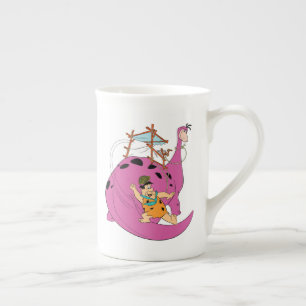 Caneca De Porcelana Os Flintstones   Fred que desliza abaixo da cauda
