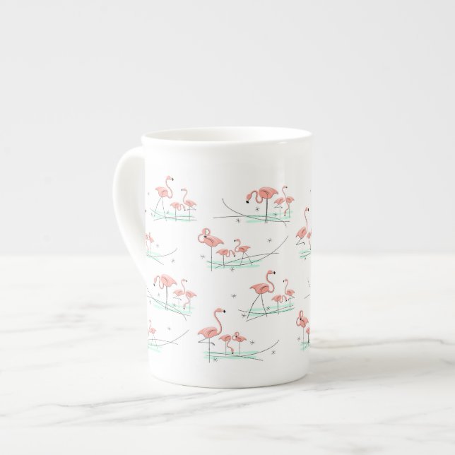 Caneca de porcelana ósea Flamingo Ocean Multi (Frente Esquerda)