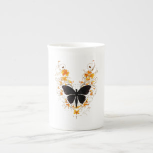 Caneca De Porcelana Ossos legíveis da China com Design de borboleta