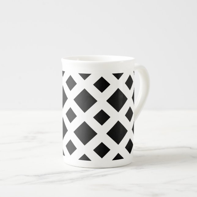 Caneca De Porcelana Ouros Pretos em Branco (Frente Esquerda)