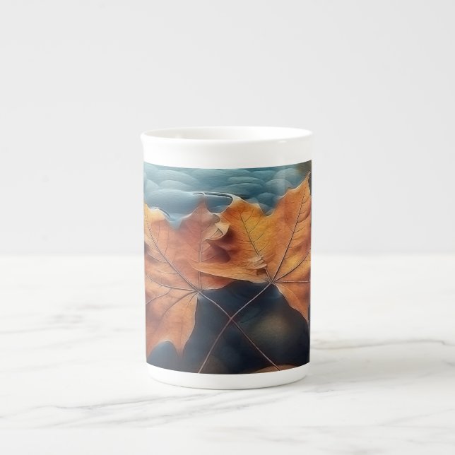 Caneca De Porcelana Outono em cada passo (Frente)
