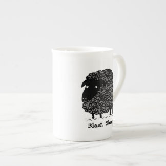 Caneca De Porcelana Ovinos Pretos com Texto Personalizado