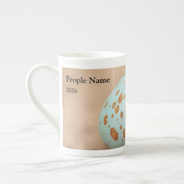 Caneca De Porcelana Ovo de Robin Moderno Personalizado com Pintas