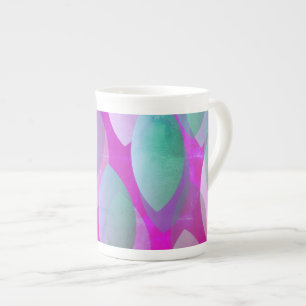 Caneca De Porcelana Padrão Abstrato Moderno Magenta Rosa Teal