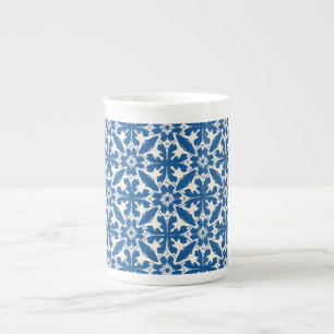 Caneca De Porcelana Padrão Boho em Azul – Elegante e Ousado