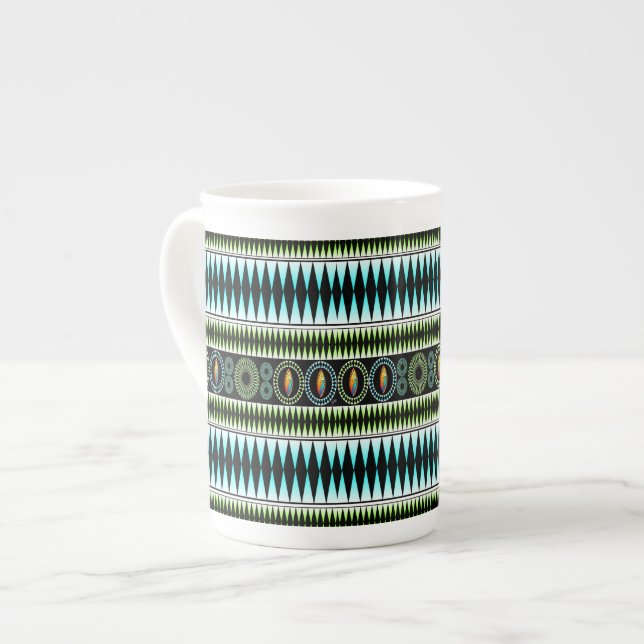 Caneca De Porcelana Padrão Chevron (Frente Esquerda)