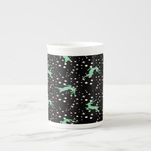 Caneca De Porcelana Padrão contínuo de veados de Natal