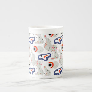 Caneca De Porcelana Padrão de Abstrato de na moda e Curbs