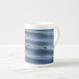 Caneca De Porcelana Padrão de água azul